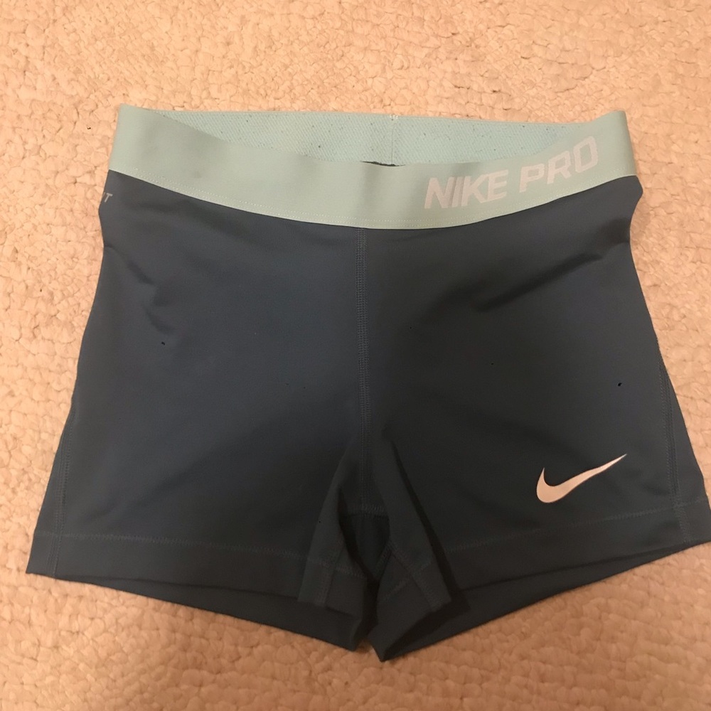 blue nike pro spandex shorts size S
